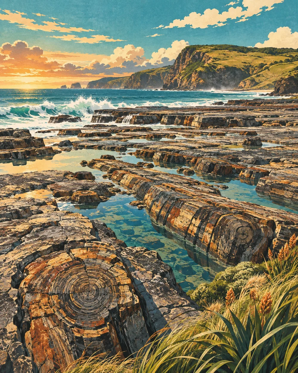 CATLINS COAST / 南地海岸旅行主题插画