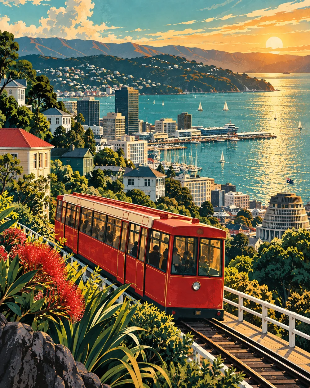 WELLINGTON / 惠灵顿旅行主题插画